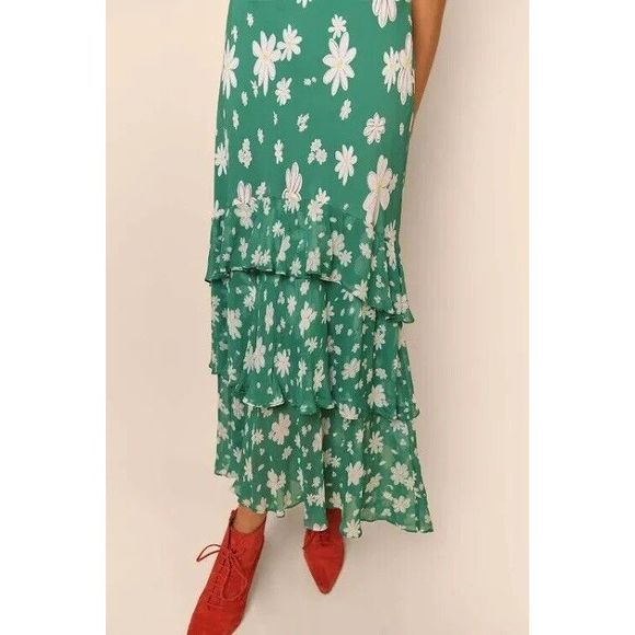 New Free People Robe Evelyn RIXO Maxi Dress Size Large - Picture 5 of 14